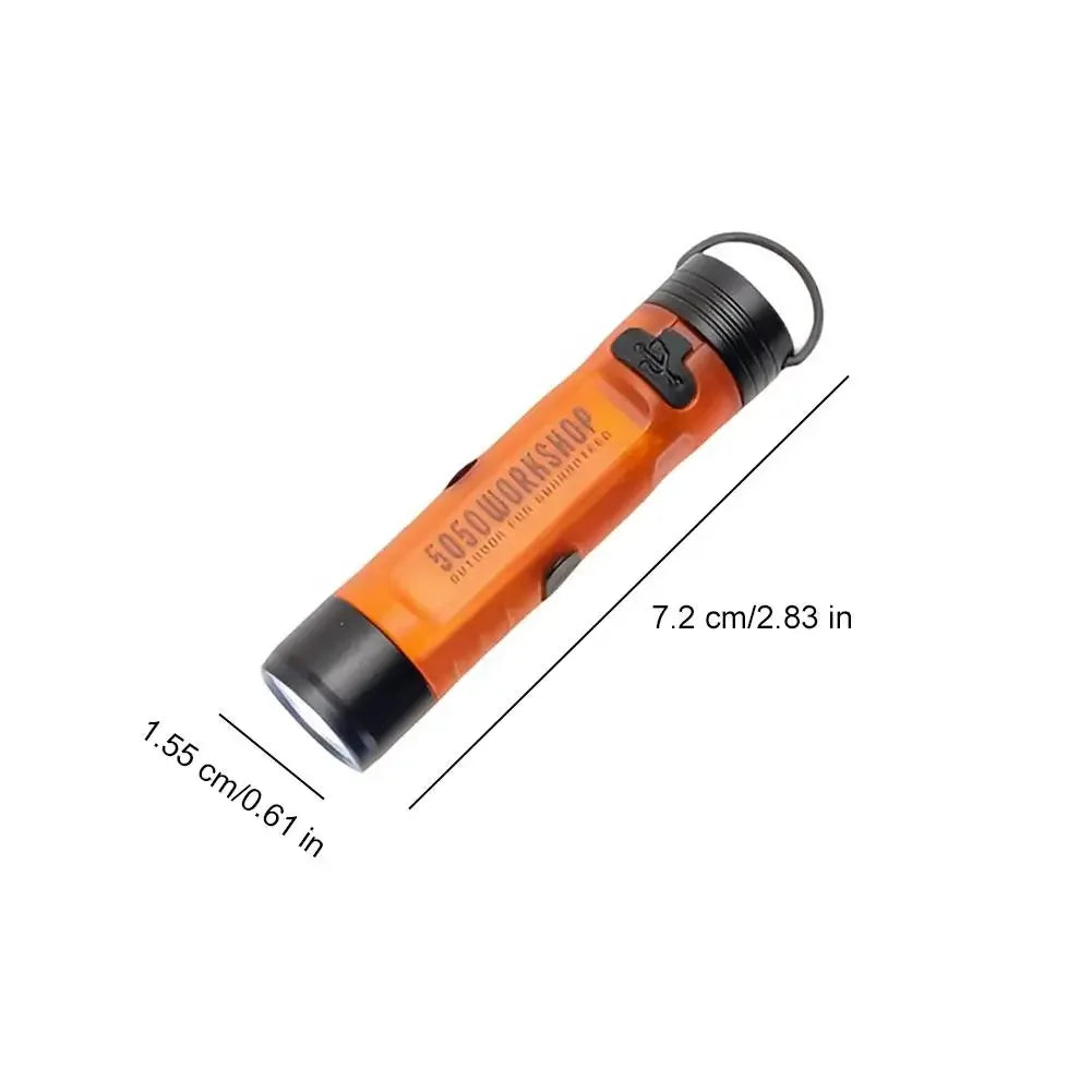 mini torche transparente moderne orange violet jaune blanc étanche camping randonnée annneau métallique