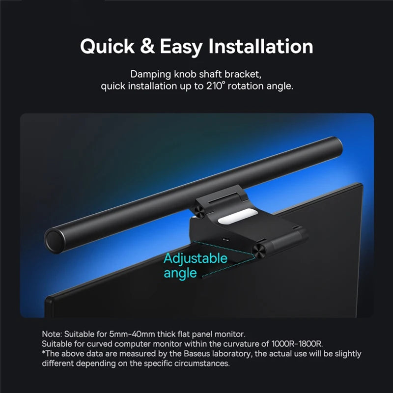 lampe led noir moderne clip interrupteur tactile sans ombre usb rechargeable