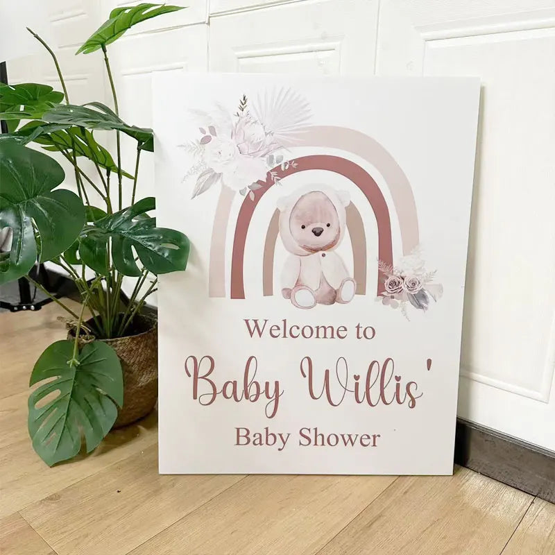 Panneau bienvenue baby shower personnalisé mosaïque
