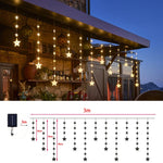 guirlande lumineuse étoiles blanc doré moderne 30 led solaire adhésif chambre patio