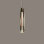 luminaire suspendu moderne verre transparent or métal cuivre chambre étude minimaliste