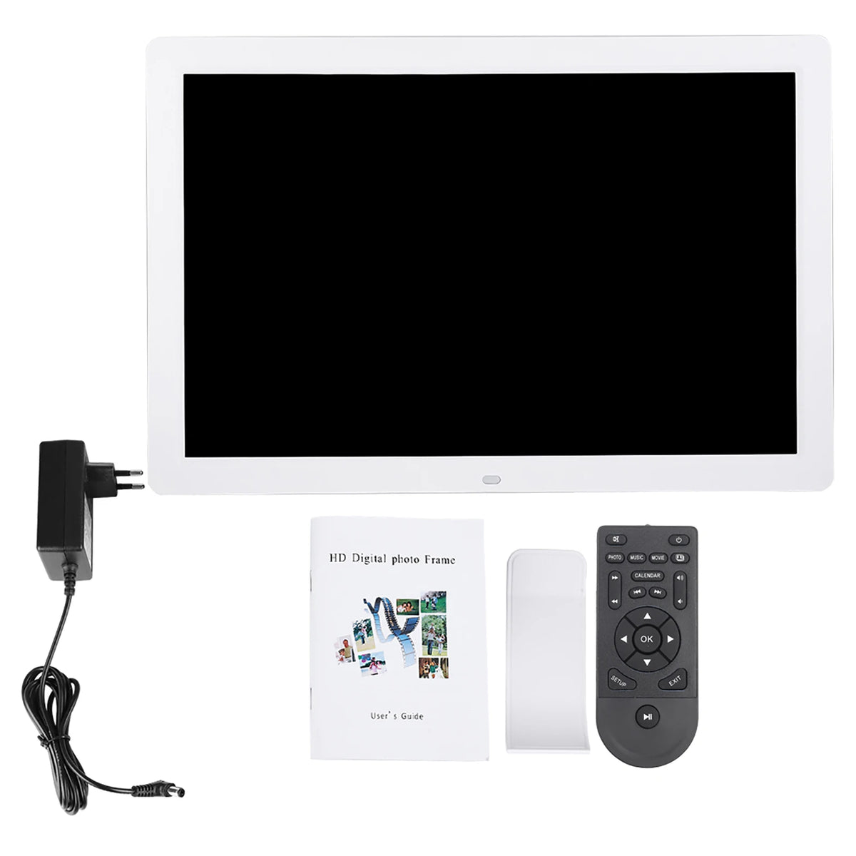 Cadre numérique multifonction 17 pouces résolution 1440 900 blanc moderne écran tactile télécommande