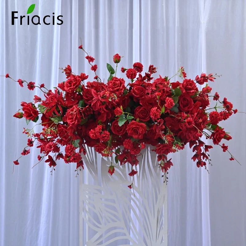 décoration événementielle bouquet fleurs artificielles rouge rose violet moderne élégant extérieurintérieur