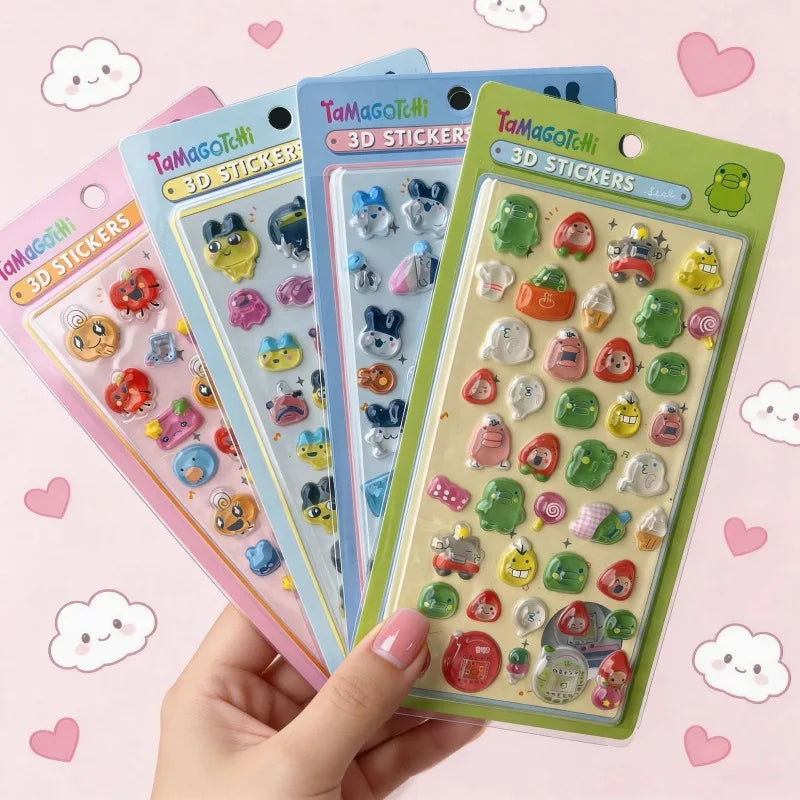 stickers 3d multicolores animaux cartoon mignons decoration opaques portable ordinateur