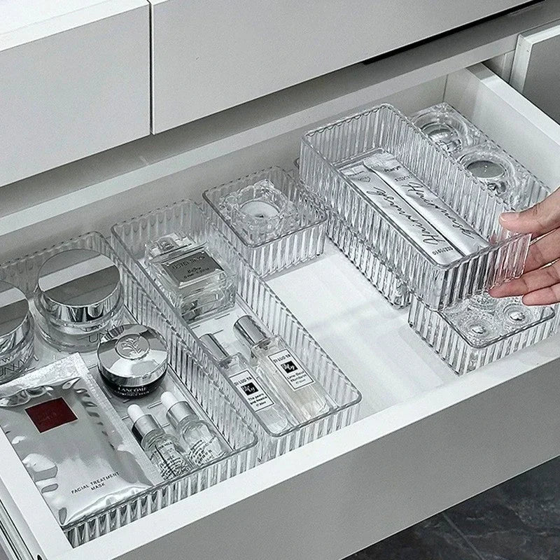 organisateurs rangement tiroir transparent boites rangement minimaliste reutilisable respectueux environnement cosmétiques maquillage brosse pinceaux