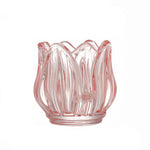 support bougie tulipe moderne rose rouge vert transparentDecoration élégante maison mariage