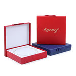 boîtes bijoux rouge bleu écriture dorée classique collier rangement cadeau mariage