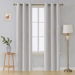 rideaux opaques bleu marine blanc noir tissu voile fenêtre moderne anneaux métalliques unis