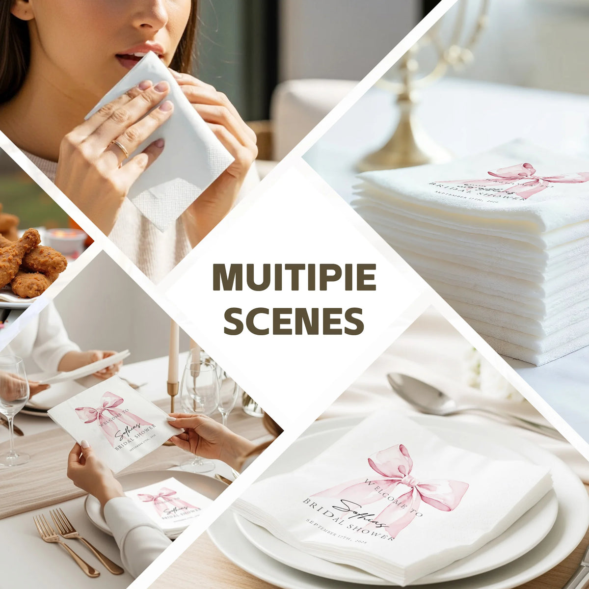 serviettes table mariage blanc rose pâle arc text bienvenue sophia shower papier classique festif