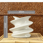 vase décoratif moderne argent brillant ondulé table fleurs transparent minimaliste