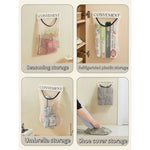 sacs rangement mural pliables beige clair maille fine moderne adhésif velcro poignée noire utilisation