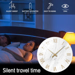 horloge murale moderne marbre blanc aiguille quartz 12 pouces adhésif salon
