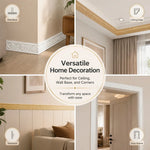 bordure murale autoadhésive 3d argent beige doré cuivre doré motifs floraux élégants décoration mur