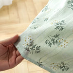 nappe table coton verte motifs floraux semi transparente classique rustique pâques noël