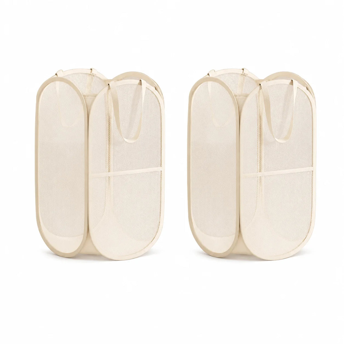 panier rangement pliable tissu polyestère beige clair maille moderne jouets rangement