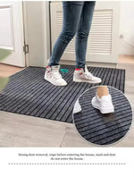 tapis sol antidérapant polyester moderne gris absorption eau facile nettoyage intérieur porte