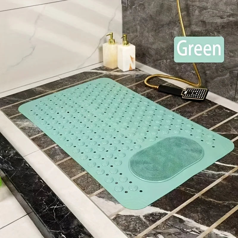 tapis bain antidérapant gris beige vert moderne bosses géométrique opaquet fonctionnel