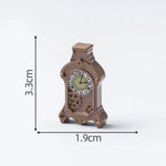 horloges décoratives vintage résine orange marron noir jaune détails sculptés miniature française