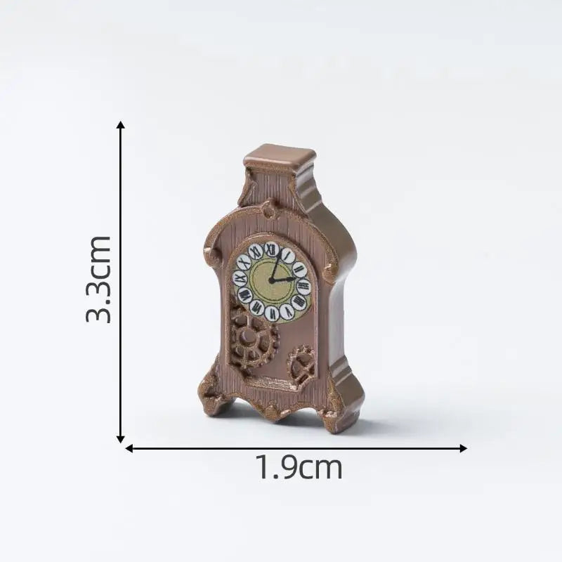 horloges décoratives vintage résine orange marron noir jaune détails sculptés miniature française
