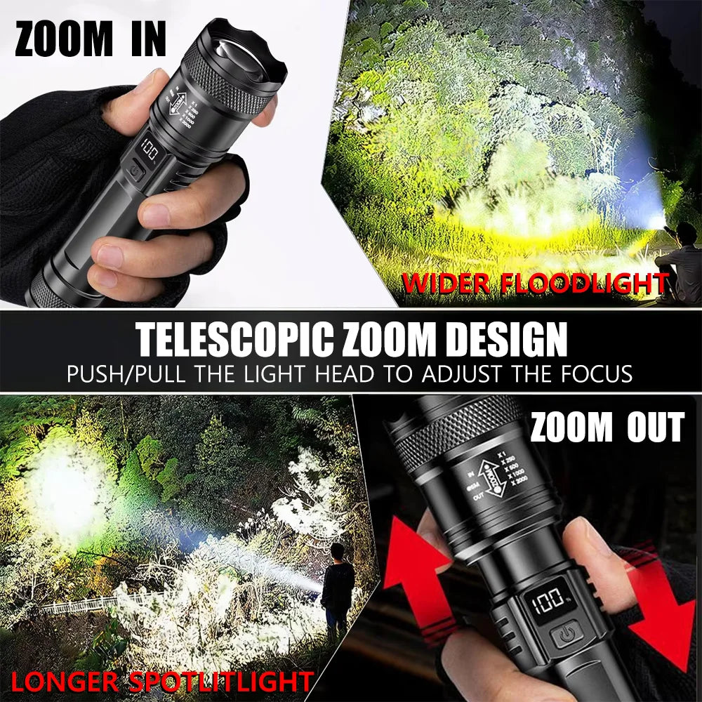 lampe torche super brillante rechargeable étanche anti dérapante moderne camping