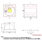ampoules led carrées orange modernes 3w 580nm 590nm 600nm 3535 mm