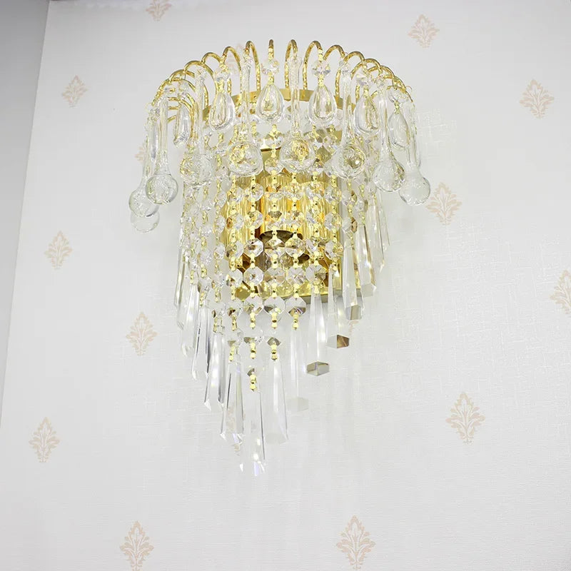 applique murale classique cristal doré transparent élégante maison vintage deco lumière
