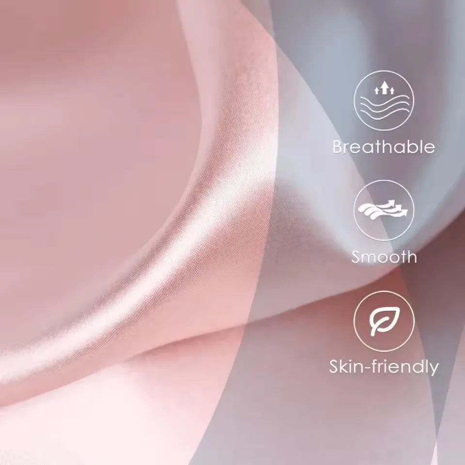 protège oreiller satin rose pâle moderne confortable lit soie douce lisse opaque couple beauté
