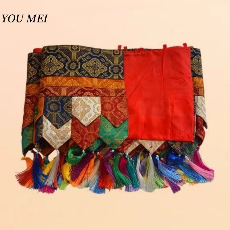 sac main patchwork brodé couleurs vives ethnique boho chic tassels multicolores
