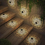 lumière solaire décorative moderne motif floral adhésif noir doré extérieure jardin cloître porche