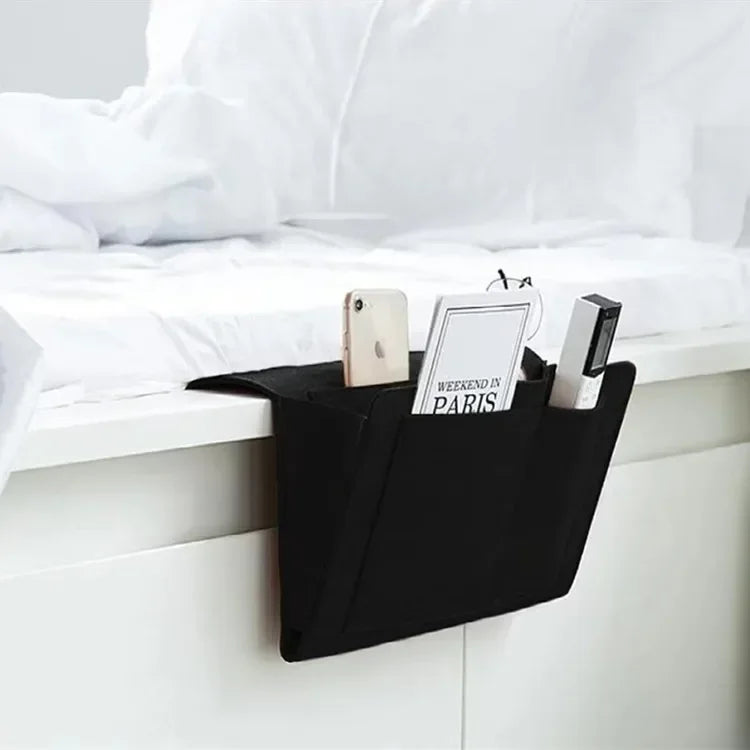 Sac rangement mural gris beige tissu épais poches rangement moderne pratique