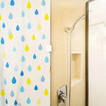 supports rideau adhésifs blancs rectangles noirs moderne éclaboussures salle bain douche fixations transparents
