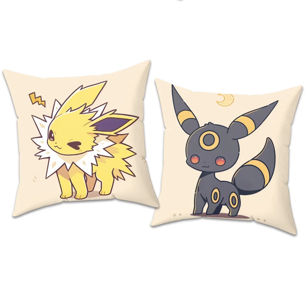 coussin pokémon évee jolteon umbreon illustration dessin animé 30x30cm 40x40cm 45x45cm 50x50cm polyester cotton