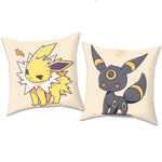 coussin pokémon évee jolteon umbreon illustration dessin animé 30x30cm 40x40cm 45x45cm 50x50cm polyester cotton