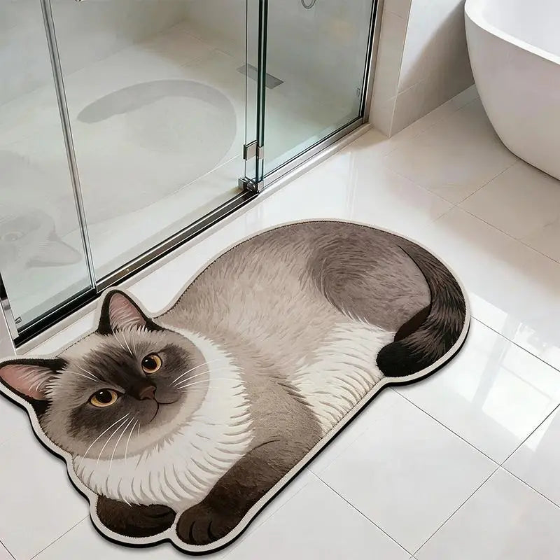 tapis sol antidérapant chats chiens pelucheux moderne décoration maison beige gris bleu marine