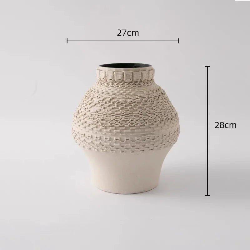 vase céramique moderne blanc texture tissée décoration intérieure plié