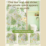 film décoratif fenêtre fleurs feuilles papillons moderne vert blanc jaune marron opacité adhésif