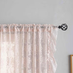 rideau transparent fleuri dentelle rose vintage romantique maison