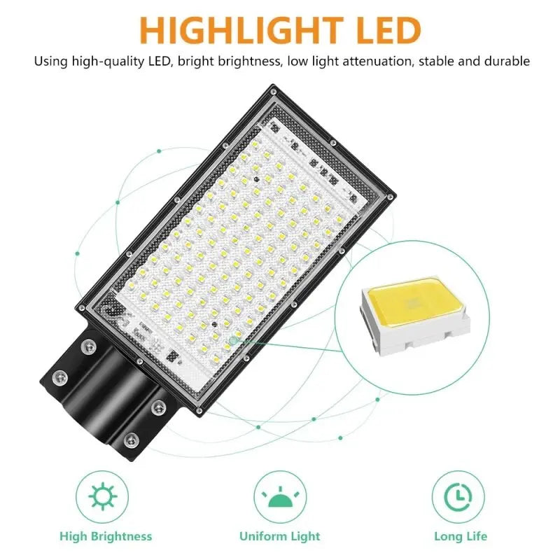 lampe rue led 50w 100w 200w moderne étanche industrielle warm white cold white noir