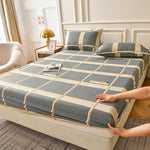 drap housse floral imprimé fleurs colorées moderne elastique oreillers assortis adultes chambre verte blanche