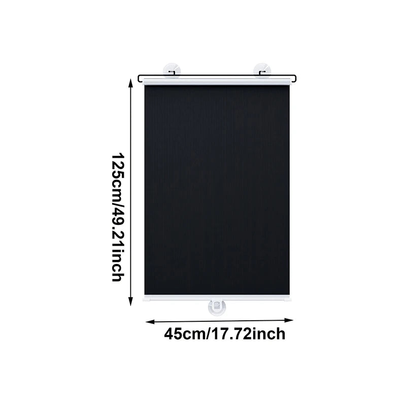 rideau fenêtre noir vertical moderne stores enrouleurs sans perçage clips magnétiques opaques 60x40cm