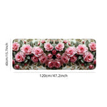 tapis sol rose floral antidérapant polyester décoration maison printemps été cuisine salle bain porteintérieur