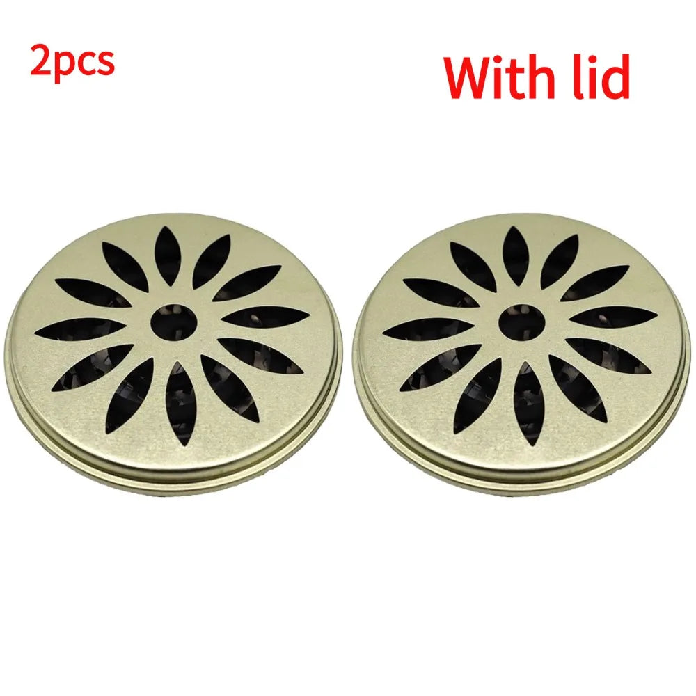 support bobine moustique argenté moderne perforé motifs floraux deco camping maison