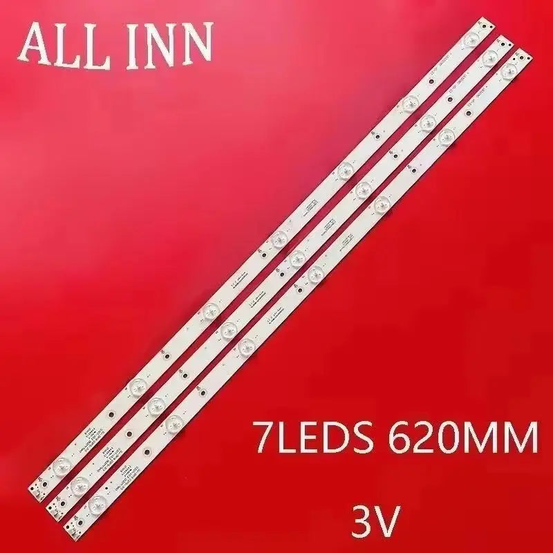 bande led rétro éclairage 3v blanc leds 620mm moderne télévision fixations électriques