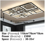 plafonnier moderne acrylique led noir géométrique contemporain suspension lumineuse cascade carrés