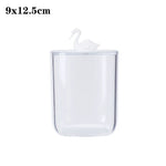 boîtes rangement transparentes couvercle bois boîte coton tige lingettes cosmétiques multifonctionnelle rechargeable moderne minimaliste