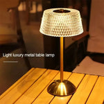 lampe table or moderne transparent motifs géométriques rechargeable flux lumineux 2492000 led chambre décoration