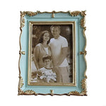 Cadre photo ornements dorés classique rose clair bleu clair décoration table adultes