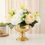 vases fleurs or blanc relief métal classique décoration table rond élégants large