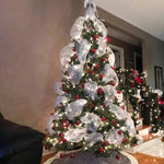 ruban décoration noël rouge doré blanc vert maille fine brillant adhésif festif moderne