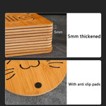 tapis table carré bois motif animaux anti dérapant moderne naturel décors cuisine